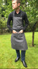B13-Hopsack Artisan bib apron with denim ties & halter