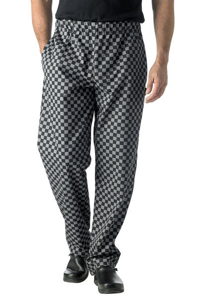 Chefs Trousers. Black Chessboard Check. DC28. (Denny's Unisex)